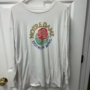 White Long Sleeve Notre Dame Rose Bowl Tee